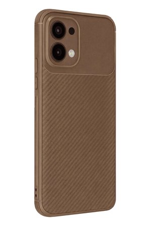 Uray store Oppo A6 Pro 4G Auto Focus Karbon Kapak - Kahverengi