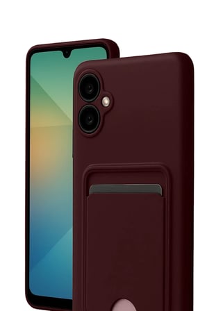Uray store Samsung Galaxy A07 4G Kelvin Kartvizitli Silikon - Bordo