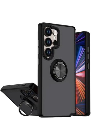 Uray store Samsung Galaxy S26 Ultra Montreal Yüzüklü Silikon Kapak - Siyah
