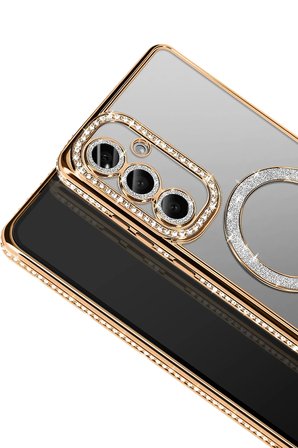 Uray store Samsung Galaxy S26 Joke Simli Magneticsafe Kılıf - Gold