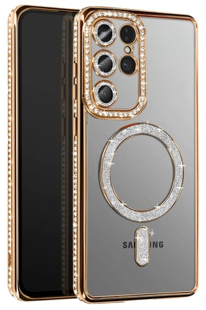 Uray store Samsung Galaxy S26 Ultra Joke Simli Magneticsafe Kılıf - Gold