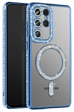 Uray store Samsung Galaxy S26 Ultra Joke Simli Magneticsafe Kılıf - Mavi