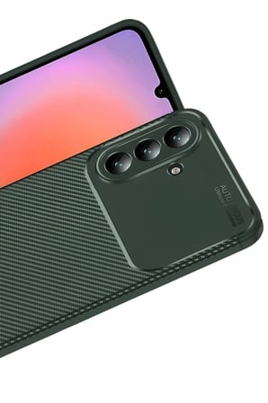 Uray store Samsung Galaxy A37 5G Auto Focus Karbon Kapak - Koyu Yeşil