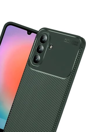 Uray store Samsung Galaxy A37 5G Auto Focus Karbon Kapak - Koyu Yeşil