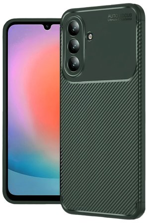 Uray store Samsung Galaxy A57 5G Auto Focus Karbon Kapak - Koyu Yeşil