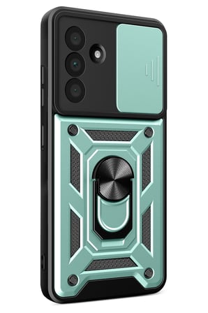 Uray store Samsung Galaxy A37 5G Pars Lens Yüzüklü Silikon - Yeşil
