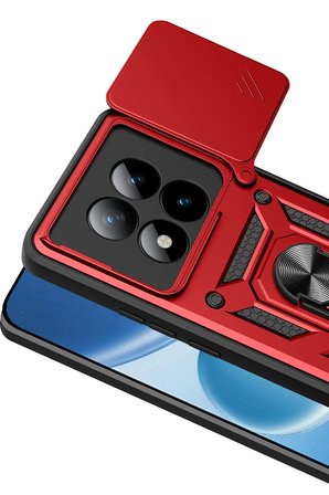 Uray store Xiaomi Redmi Note 15 Pro Plus 5G Pars Lens Yüzüklü Silikon - Kırmızı
