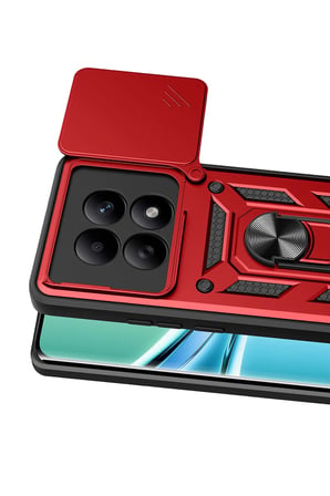 Uray store Xiaomi Redmi Note 15 4G Pars Lens Yüzüklü Silikon - Kırmızı