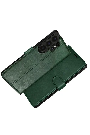 Uray store Samsung Galaxy S26 Ultra Trend S Plus Kapaklı Kılıf - Yeşil
