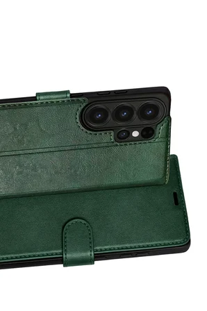 Uray store Samsung Galaxy S26 Ultra Trend S Plus Kapaklı Kılıf - Yeşil