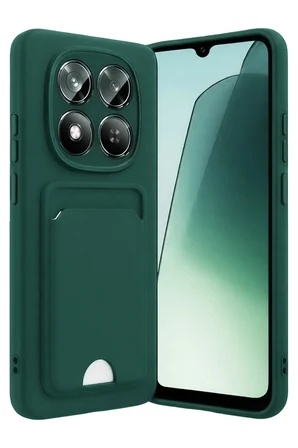 Uray store Xiaomi Redmi Note 15 4G Kelvin Kartvizitli Silikon - Koyu Yeşil