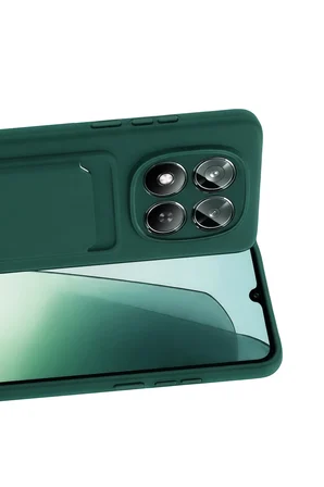 Uray store Xiaomi Redmi Note 15 4G Kelvin Kartvizitli Silikon - Koyu Yeşil