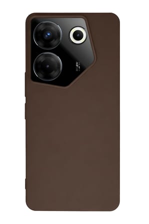 Uray store Tecno Camon 20 Pro 5G Kılıf First Silikon - Kahverengi