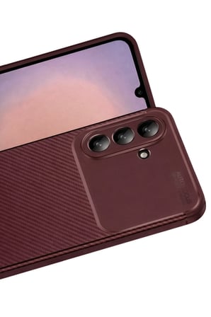 Uray store Samsung Galaxy A36 Kılıf Auto Focus Karbon Kapak - Bordo