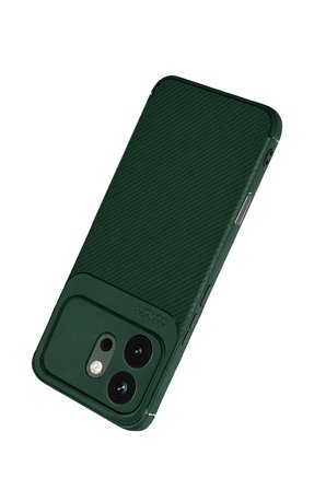 Uray store Huawei Honor 600 Auto Focus Karbon Kapak - Koyu Yeşil