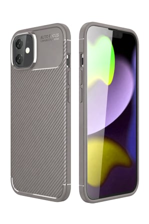 Uray store Apple iPhone 11 Kılıf Auto Focus Karbon Kapak - Gri