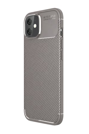 Uray store Apple iPhone 11 Kılıf Auto Focus Karbon Kapak - Gri