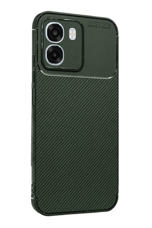 Uray store Oppo Oppo A6T 5G Auto Focus Karbon Kapak - Koyu Yeşil