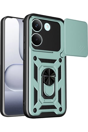 Uray store Xiaomi Poco X8 Pro Pars Lens Yüzüklü Silikon - Yeşil
