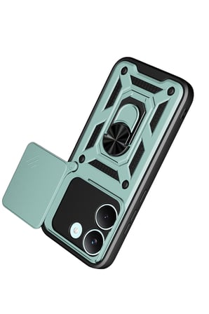 Uray store Xiaomi Poco X8 Pro Pars Lens Yüzüklü Silikon - Yeşil