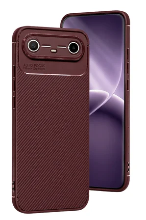 Uray Store Tecno Spark Slim 5G Auto Focus Karbon Kapak - Bordo