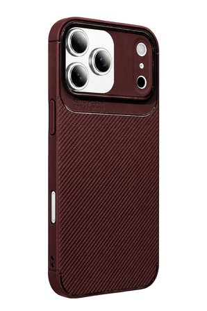 Uray Store Apple İphone 17 Pro Max Auto Focus Karbon Kapak - Bordo