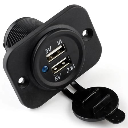 Kia EV3 2024-2025 12V-24V Su Geçirmez Çift USB Portlu Marine Çakmak Soketi Tekne Karavan Motosiklet Oto Şarj Adaptörü