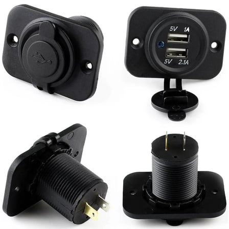 Renault Kangoo 2015-2016-2017-2018-2019-2020-2021 12V-24V Su Geçirmez Çift USB Portlu Marine Çakmak Soketi Tekne Karavan Motosiklet Oto Şarj Adaptörü