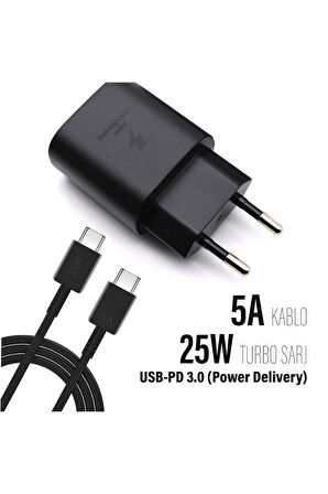 Samsung Galaxy S21 FE Uyumlu Type-C Şarj Aleti 25W Hızlı Şarj PD 3.0