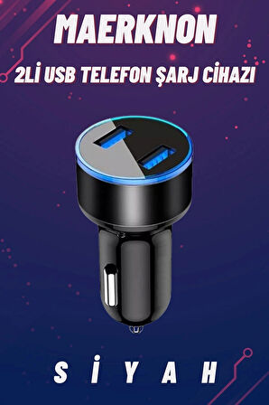 OTO TELEFON ŞARJ CİHAZI 2 Lİ USB