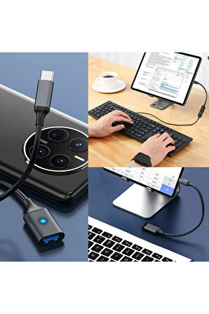 Type-C USB 3.0 Çevirici Kablo OTG 5 Gbps Hızlı Veri Aktarıcı Type C Dönüştürücü Kablo