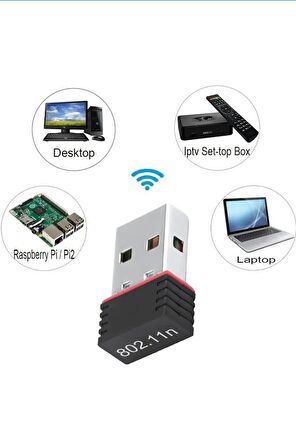 Usb Wifi Adaptörü Kablosuz Wifi İnternet Alıcı Ağ Kartı Masaüstü Bilgisayar Pc 300 Mbps 802.11n