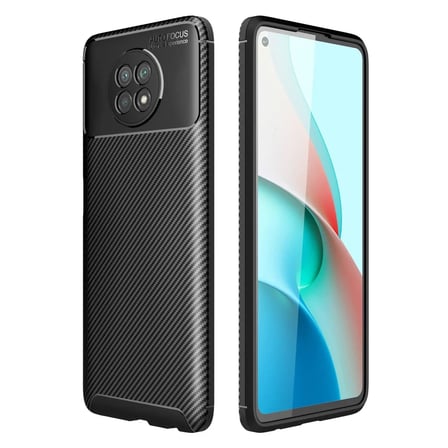 Newface Xiaomi Redmi Note 9 5G Kılıf Auto Focus Karbon Kapak - Siyah