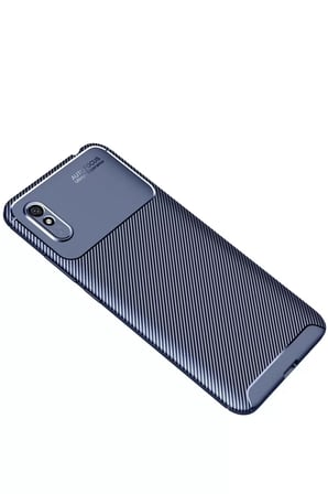Newface Xiaomi Redmi 9A Kılıf Auto Focus Karbon Kapak - Lacivert