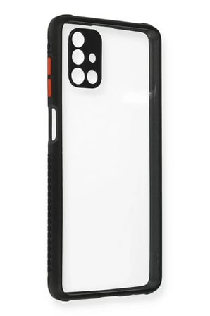 Newface Samsung Galaxy M51 Kılıf Miami Şeffaf Silikon - Siyah