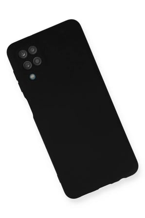 Newface Samsung Galaxy A12 Kılıf Nano içi Kadife Silikon - Siyah