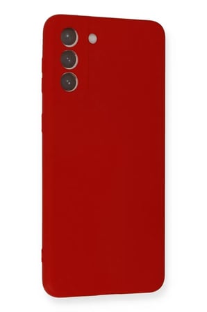 Newface Samsung Galaxy S21 Plus Kılıf Nano içi Kadife Silikon - Kırmızı