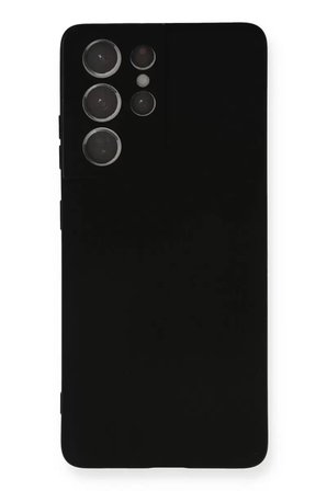 Newface Samsung Galaxy S21 Ultra Kılıf Nano içi Kadife Silikon - Siyah