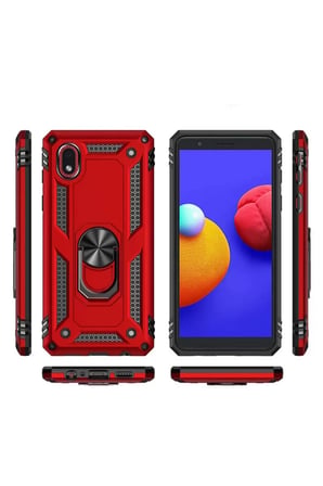 Newface Samsung Galaxy A01 Core Kılıf Sofya Yüzüklü Silikon Kapak - Siyah