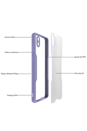 Newface Samsung Galaxy A02 Kılıf Platin Silikon - Lila