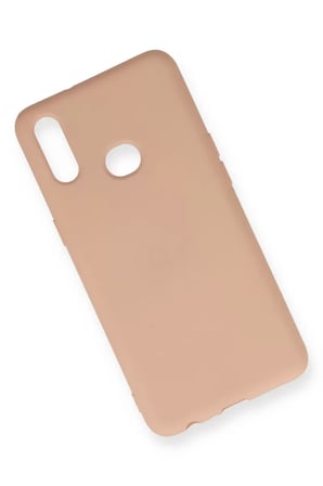 Newface Samsung Galaxy A10S Kılıf Nano içi Kadife Silikon - Pudra