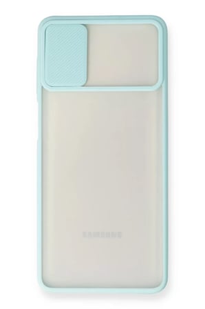 Newface Samsung Galaxy M51 Kılıf Palm Buzlu Kamera Sürgülü Silikon - Turkuaz