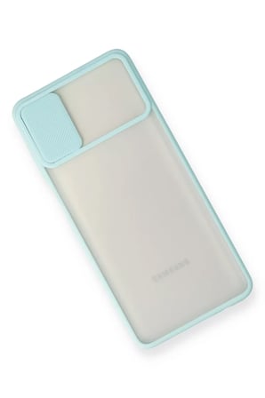 Newface Samsung Galaxy M51 Kılıf Palm Buzlu Kamera Sürgülü Silikon - Turkuaz