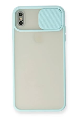 Newface Apple iPhone XS Max Kılıf Palm Buzlu Kamera Sürgülü Silikon - Turkuaz
