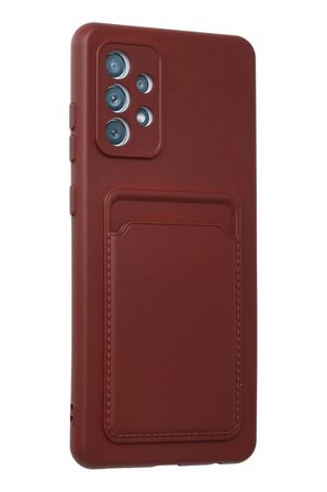 Newface Samsung Galaxy A72 Kılıf Kelvin Kartvizitli Silikon - Bordo