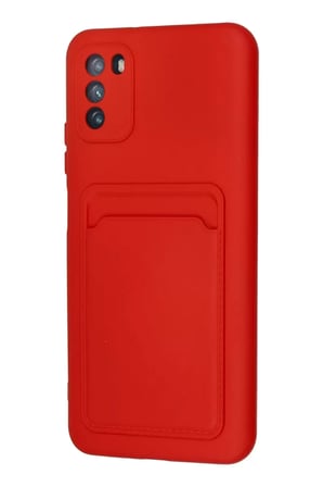 Newface Xiaomi Pocophone M3 Kılıf Kelvin Kartvizitli Silikon - Kırmızı