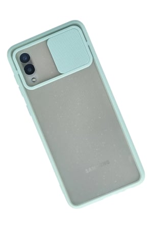 Newface Samsung Galaxy A02 Kılıf Palm Buzlu Kamera Sürgülü Silikon - Turkuaz