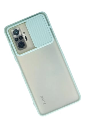 Newface Xiaomi Redmi Note 10 Pro Kılıf Palm Buzlu Kamera Sürgülü Silikon - Turkuaz