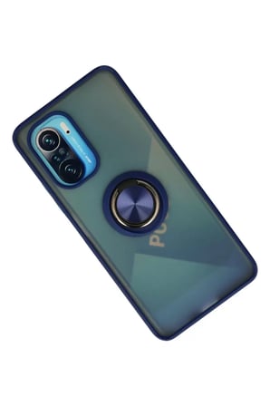 Newface Xiaomi Redmi K40 Kılıf Montreal Yüzüklü Silikon Kapak - Lacivert