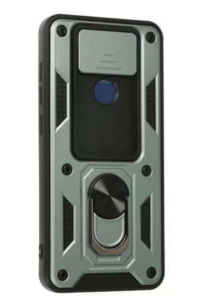 Newface Xiaomi Redmi Note 9 Kılıf Pars Lens Yüzüklü Silikon - Yeşil